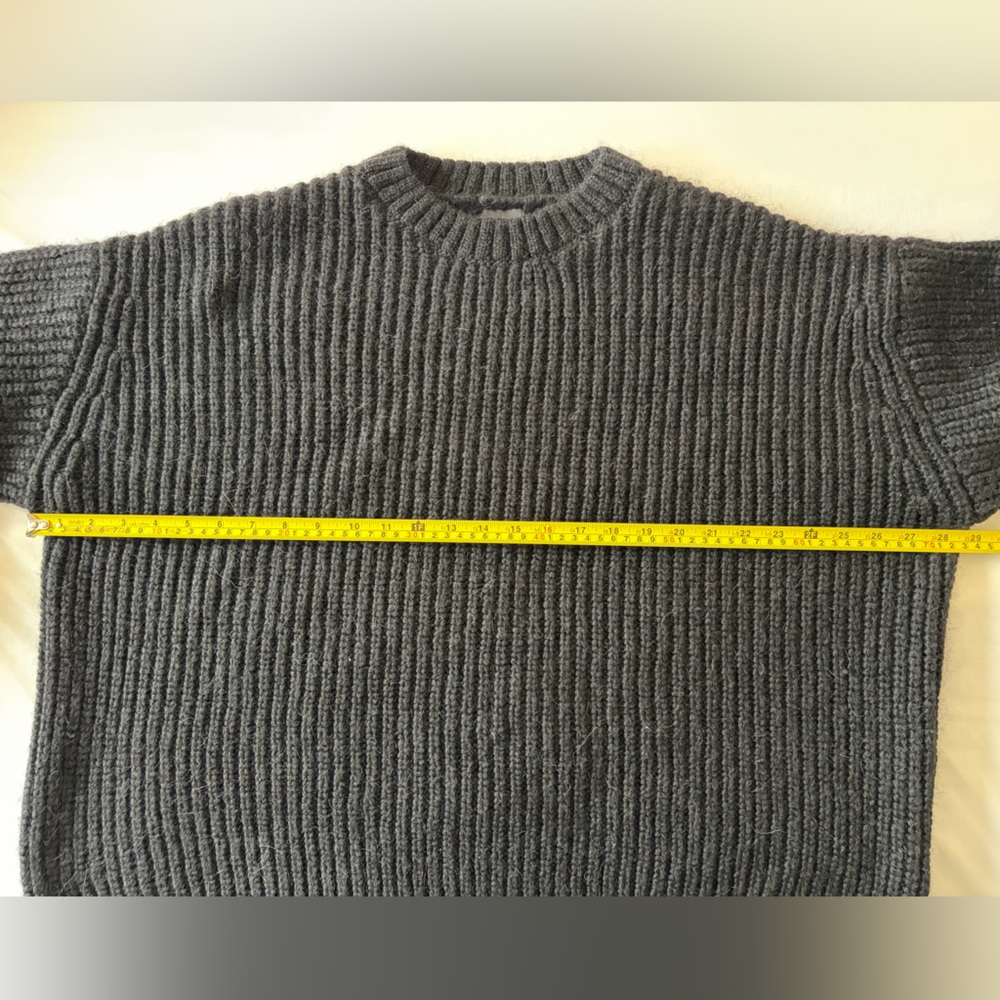 ANINE BING Sydney ALPACA Wool Sweater Womens Large Crew Neck Relaxed Fit Black - Picture 7 of 8